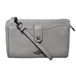 Coach Noa Pop-Up Messenger Crossbody Bag In Gray Pebbled Leather